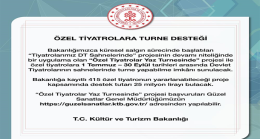 ÖZEL TİYATROLARA TURNE DESTEĞİ