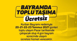 Bayramda Toplu Ulaşım Ücretsiz