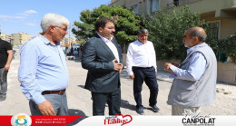 BAŞKAN CANPOLAT PARKE ÇALIŞMALARINI İNCELEDİ