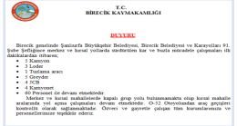 BİRECİK KAYMAKAMLIĞINDAN DUYURU