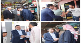 BAŞKAN ÖZYAVUZ BELEDİYE ÇARŞISI VE SANAYİ ESNAFINI ZİYARET ETTİ