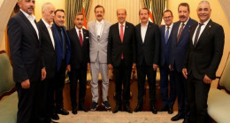 Cumhurbaşkanı Ersin Tatar, Prof. Dr. Hüsnü Kapu başkanlığındaki Kars Kafkas Üniversitesi heyetini kabul ederek görüştü