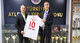 US-SEN Genel Başkanı Bekir Ayaz, Atletizm Federasyonu Başkanı Ahmet Karadağ’ı Ziyaret Etti