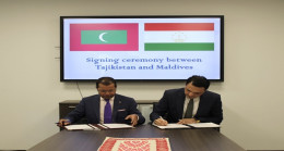 The signing ceremony of the Agreement on the exemption of visa requirements between Tajikistan and Maldives