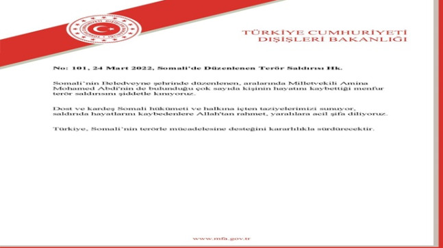 Somali’de Düzenlenen Terör Saldırısı Hk.
