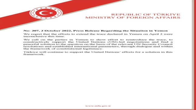 Press Release Regarding the Situation in Yemen