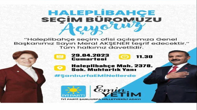 MERAL AKŞENER ŞANLIURFA’YA GELİYOR