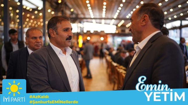 İYİ Parti Şanlıurfa Milletvekili Adayı Emin Yetim, İYİ Parti teşkilat üyeleri ile iftar yemeğinde bir araya geldi