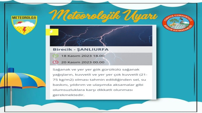 Meteorolojik Uyarı ❗