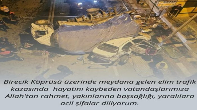 BİRECİK İLÇEMİZDE TRAFİK KAZASINDAN SONRA BÜYÜK KAZANIN OLMAMASI İÇİN TEDBİR ALINMASI LAZIM