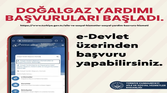Doğalgaz yardımı için başvurular başladı