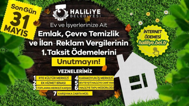 HALİLİYE’DE İNTERNETTEN ÖDEME KOLAYLIĞI