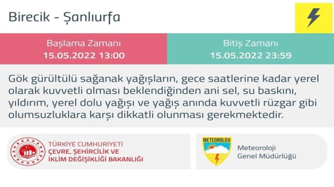 Meteorolojik Uyarı!