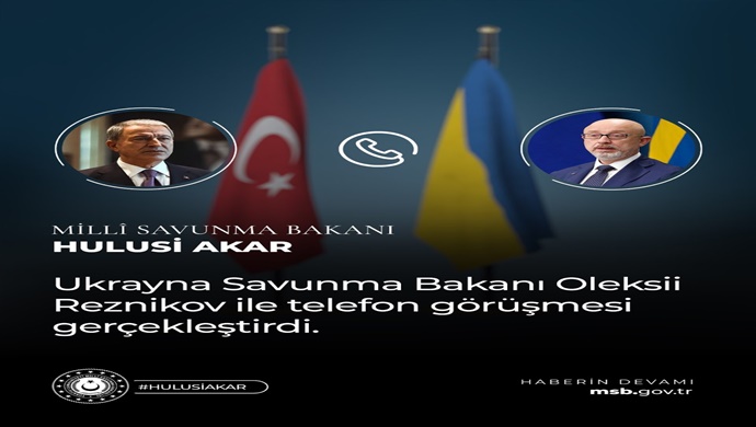 Millî Savunma Bakanı Hulusi Akar, Ukrayna Savunma Bakanı Oleksii Reznikov ile Görüştü